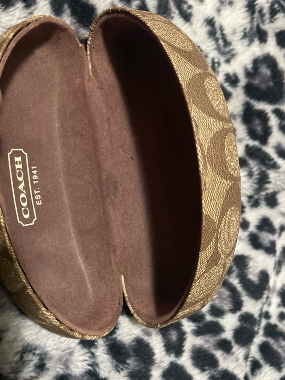Coach Brown Signature Monogram Hard Sunglasses Case